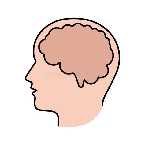 Icono De Cabeza Humana En El Cerebro Ilustración del Vector