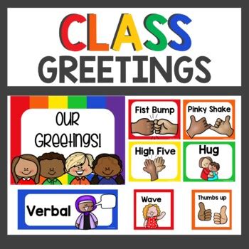 Class Greetings Cards & Signs Primary Colors by Teaching Superkids