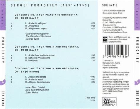 Prokofiev Gary Graffman CD Album Muziek Bol