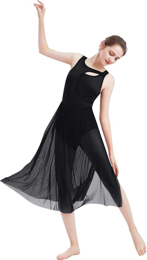 Odasdo Women Lyrical Dance Dress Modern Contemporary Dancewear Halter