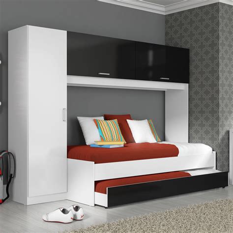 Cama Embutida Guarda Roupa - Guarda Roupa Solteiro com Cama e Auxiliar Embutida Multimóveis Branco ...