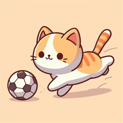 Gatos estão jogando bola um simples estilo de desenho animado e