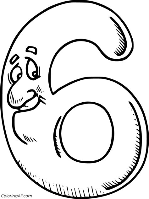 Number 6 Coloring Pages (11 Free Printables) - ColoringAll