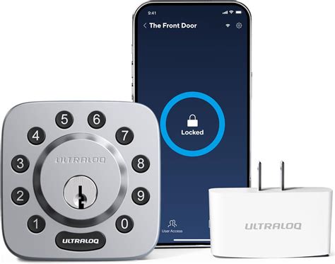 ULTRALOQ Smart Lock U Bolt Satin Nickel Bridge WiFi Adaptor 5 In 1