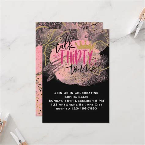 Modern Minimal Glitter 30th Birthday Invitation Zazzle