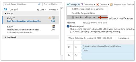 How To Accept A Meeting Request Without Sending Response In Outlook