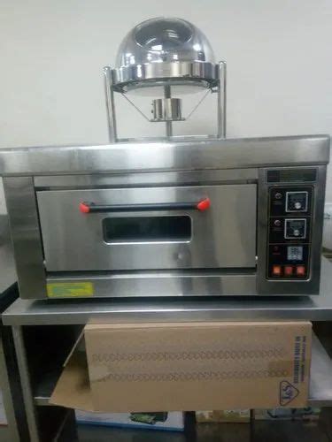 Electric Polished Stainless Steel Single Deck Pizza Oven Size Small