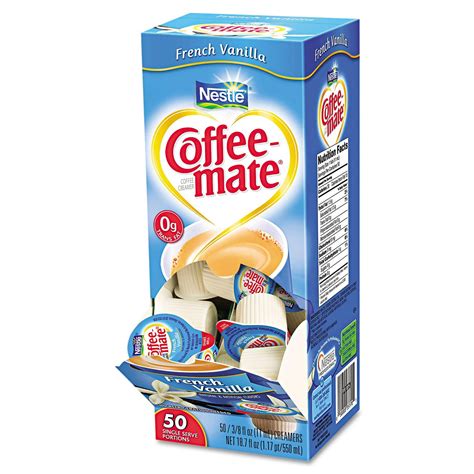 Nestle Coffee Mate Liquid Creamer Singles French Vanilla 50 Ct Pack Of 2