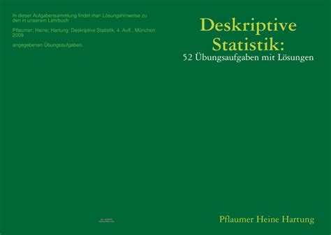 PDF Deskriptive Statistik 52 Übungsaufgaben mit Lösungen