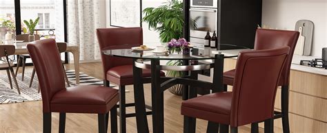 Amazon PADMA HOUSE Glass Top High Bar Table Stools Set Of 5 42