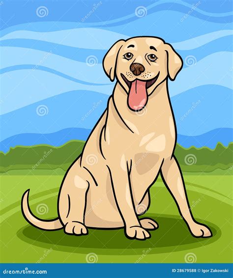 Labrador Retriever Dog Cartoon Illustration Stock Vector Illustration