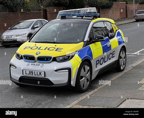 Electric Police Car Stock Photo - Alamy