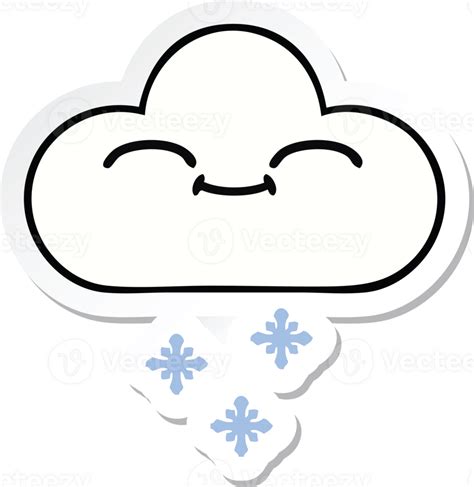 Sticker Of A Cute Cartoon Snow Cloud 45108279 Png