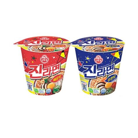 OTTOGI JIN RAMEN MILD JINRAMEN HOT AND SPICY SMALL CUP NOODLES