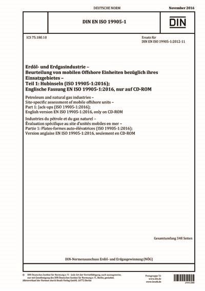 DIN EN ISO 19905 1 2016 DE Erdöl und Erdgasindustrie Beurteilung