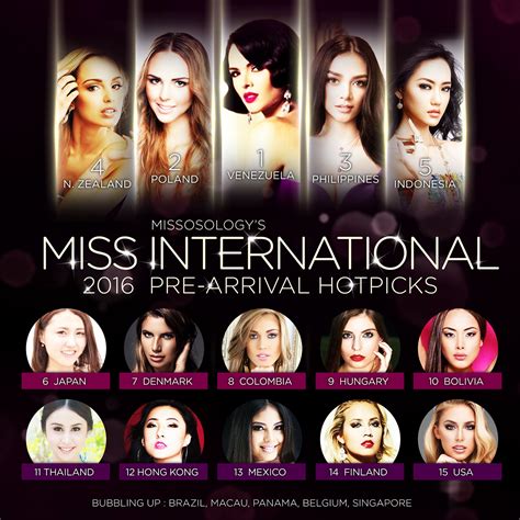 Miss International 2016 Pre Arrival Hot Picks Missosology