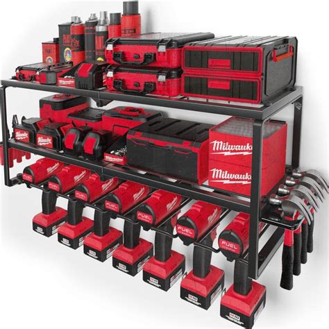 Amoowis Power Tool Organizer Garage Organization With 7 Drill Holders