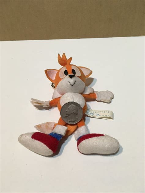 1996 Sonic The Fighters Plush Tails Keychain Sonic The Hedgehog Sega