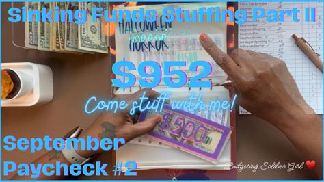 September Paycheck 2 Sinking Funds Stuffing Part II 952 YouTube