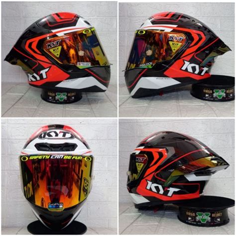 Jual Kyt Tt Course Overtech Black Orange Paket Ganteng Visor Iridium