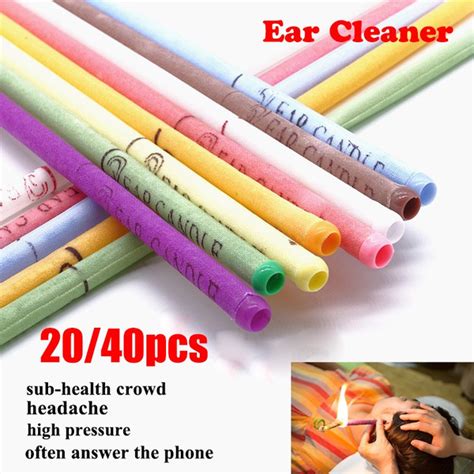 20/40 PCS Ear Wax Removal Candle Beeswax Taper Candles Natural Ear Wax ...