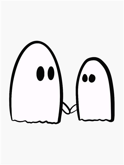 Ghosts Holding Hands Sticker By Mariahjustice9 Redbubble