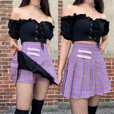 2019 I Purple U Kawaii Goth Tumblr Outfit Set Pastel Goth Fashion Kawaii Clothes Edgy