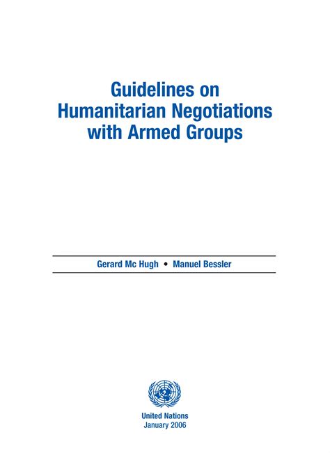 Guidelines negotiations armed groups | PDF