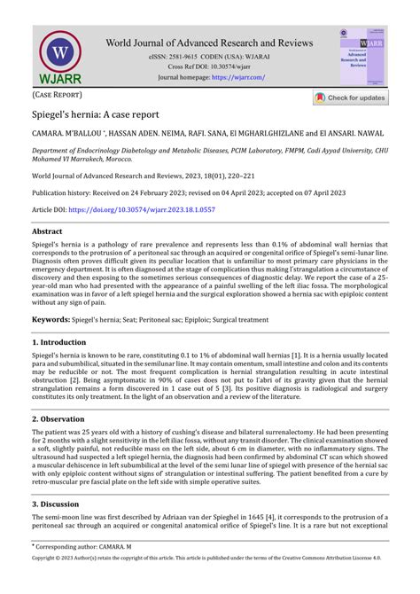 (PDF) Spiegel's hernia: A case report