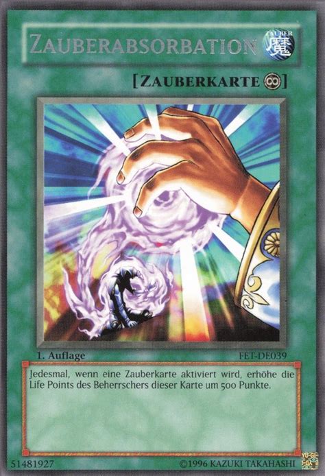 Recollectibles Sammelkarte Yugioh Karte Zauberabsorbtion V 1 Deutsch