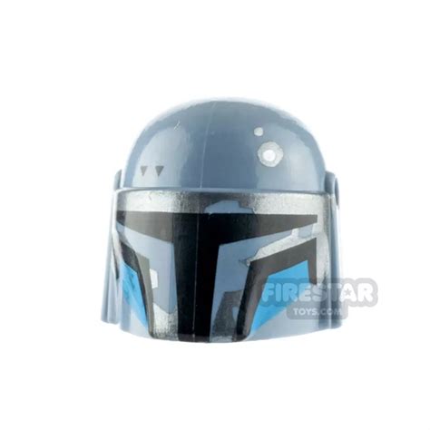 LEGO Minifigure Headgear SW Mandalorian Helmet with Dark Azure Markings