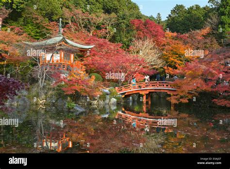 Japanese Temple Garden In Autumn Daigoji Temple Kyoto Japan Asia