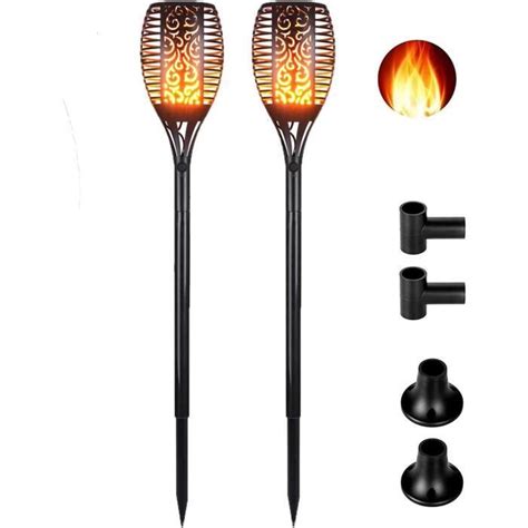 Lampes Torche Solaire De Jardin Flamme Éclairage pour chemins