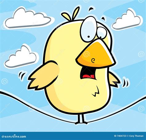 Bird On A Wire Stock Vector Illustration Of Cartoon Wire 7404723