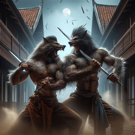 werewolf fight   adriaz  deviantart