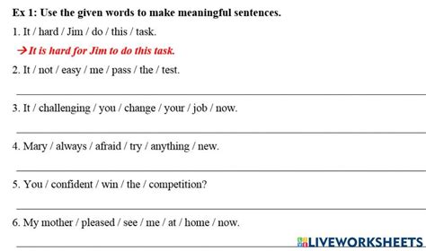 Rewrite Sentences Interactive Activity Live Worksheets