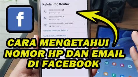 Cara Mengetahui Nomor Hp Dan Email Di FB Sendiri YouTube