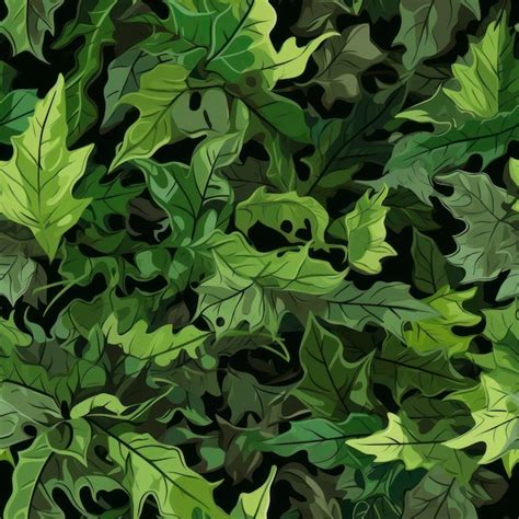 Premium AI Image | Jungle Camouflage with Vine and Leaf Patterns AI Generated