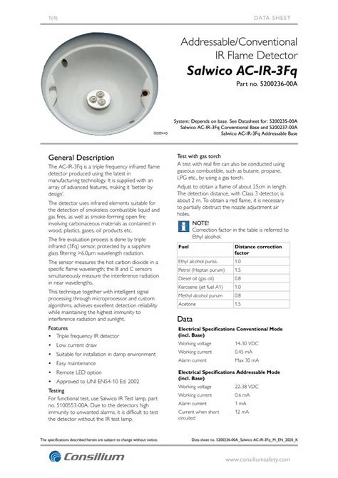 PDF Addressable Conventional IR Flame Detector SalwicoAC IR 3Fq