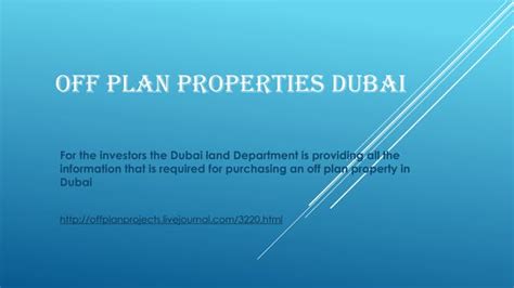 Off Plan Properties Dubai Ppt