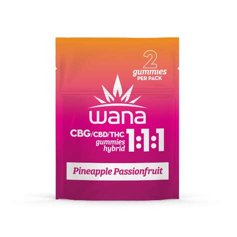 Edibles Solids Mb Wana Classic Pineapple Passionfruit Hybrid 1 1 1thc Cbd Cbg Gummies