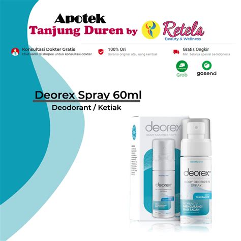 Jual DEOREX BODY ODORIZER SPRAY 60ML N DEODORANT Shopee Indonesia