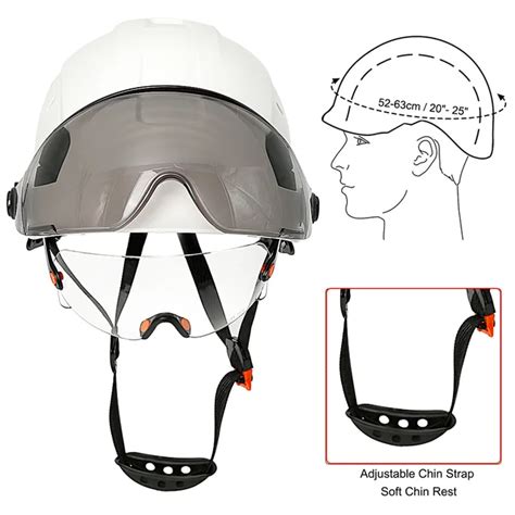 Ce Construction Safety Helmet With Visor Built In Goggles For Engineer