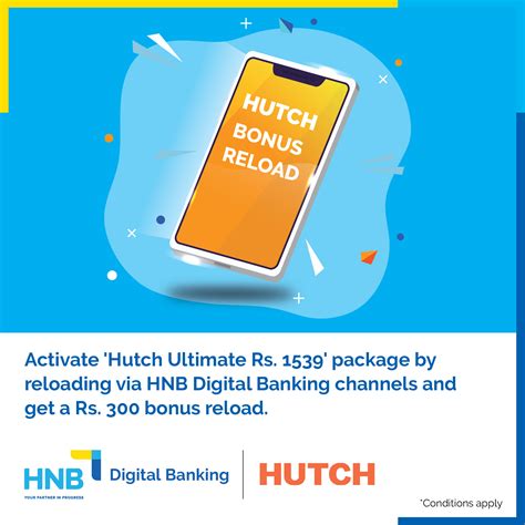 Hnb Bank Activate Hutch Ultimate Rs 1539 Package By Reloading Via