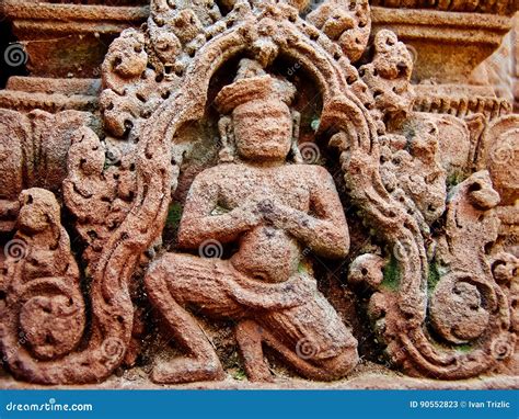 Angkor Wat Beautiful Carvings Bas Reliefs Of Banteay Srei Temple