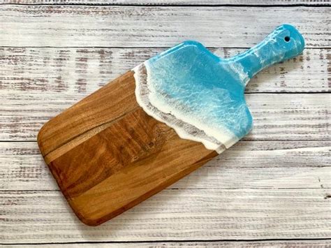 Ocean Cheese Board Resin Charcuterie Board Ocean Waves Etsy Uk