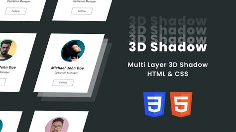 D Multilayer Shadow Using Html Css Box Shadow Property Tutorial