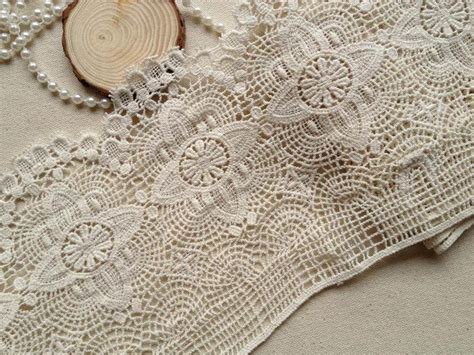 Vintage Beige Cotton Lace Trim Crocheted Scalloped Lace Trim Etsy