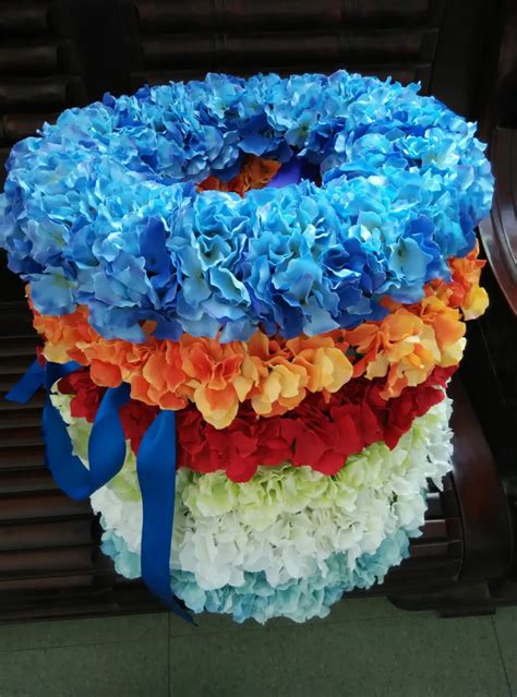 Summer Wedding Decoration Blue Hydrangea Garland Front Door Wreath 20