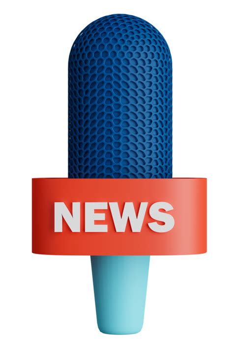 Micrófono De Reportero De Noticias De Procesamiento 3d 9349219 Png